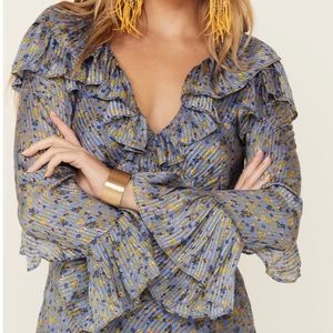Free People Women’s Sweetest Thing Mini Dress in Midnight Cowboy Size 4